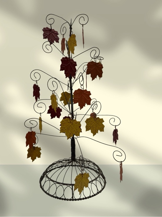 Other - Wire tree with autumn leaves decor/ornaments